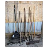 Push Brooms, Pitch Fork, Rakes, & Misc. Garden Tools