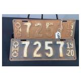 1920 Ohio License Plates