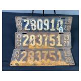 1920 Ohio License Plates