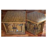 Pair of Wooden End Table Cabinets
