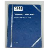 Mercury Head Dime Collector Book with Dimes
