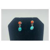 Turquoise & Coral Earrings