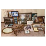 Large Lot of Artwork, Mirror, & Paintings