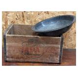 Canada Dry Beverages Crate & Enamelware Bowl