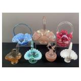 Fenton & Assorted Glass Baskets