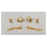 (3) Pairs of 14k Gold Earrings