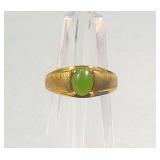 10kt Gold Ring with Jade Gemstone Size 10