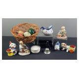 Porcelain Eggs & Assorted Ceramic Collectibles