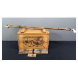 Decorative Hunting Box, Ram Rods, & Mouse Traps