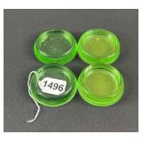 (4) Uranium Glass Furniture Sliders