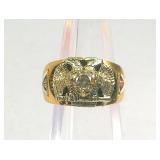 10kt Gold Masonic Ring Size 9.5