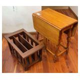 Magazine Rack & Drop Leaf End Table