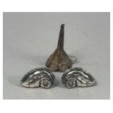 Sterling Earrings & Sterling Small Funnel