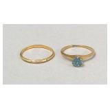 Pair of 14k Gold Rings Size 6