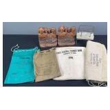 Mt Rushmore Book Ends, Vintage Bank Bags, & Marble Desktop Card Holder