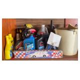 Motor Oil, Car Cleaning Supplies, & Assorted Items