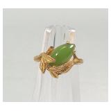 10k Gold Ring with Jade Gemstone Size 6