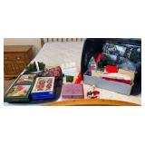 Tote of Christmas Ornaments & Decorations
