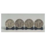 (4) Standing Liberty Quarter Dollars