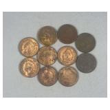 (10) Indian Head Pennies