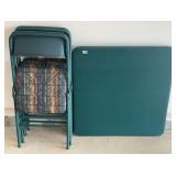 Card Table & (4) Folding Chairs