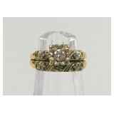 14k Gold Wedding & Engagement Ring with Diamonds