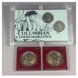 Columbian Commemorative Half Dollars & (2) Commemorative Eisenhower Dollars