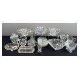 Assortment of Crystal Glass & Clear Glass Dishes