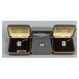Stolle 14k Gold Emblem Pins with Diamonds & Sapphires