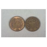 1864 & 1865 Two Cent Pieces