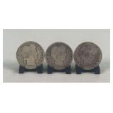 (3) Barber Quarter Dollars