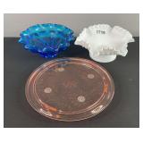 Pink Depression, Blue Glass, & Milk Glass Dishes