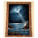 Framed Velvet Painting