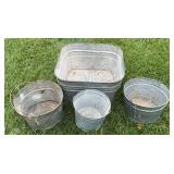 Galvanized Buckets & Wash Tub