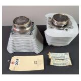 Pair of Buell Silver Machined Cylinders