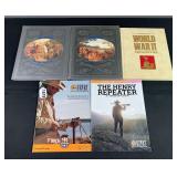 Pair of Henry Catalog Magazines, WW2 Encyclopedia, & Civil War Rebels Resurgent & Sherman’s March Books