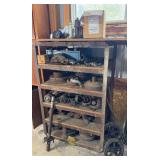Metal Shelving Full of Vintage Automotive Parts & Misc.