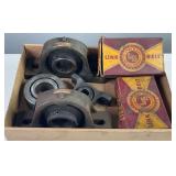 (4) Large Flange Mount Bearings & Misc. Bearings