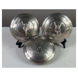 (3) Ford V8 Hub Caps