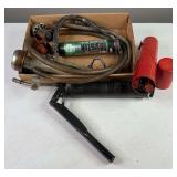 Vintage Flare/Road Signal Kit, Grease Gun, & Misc. Items