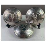 (3) Ford V8 Hub Caps