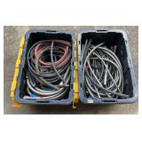 (2) Storage Totes of Assorted Hoses