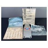 New Bremen Speedway Collector Flyer, Hot Rod Association Metal Plate, 1968 STP Calendar, & Vintage Race Car Photo