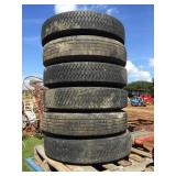 (6) 6LUG TRUCK TIRES & WHEELS  22.5