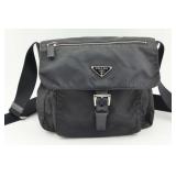 Prada Nylon Crossbody Bag w/ Leather Trim