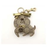 Gucci Canvas Dog Keychain w/ Metal Bow