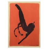 1953 Marino Marini Black Horse on Red Ground Litho