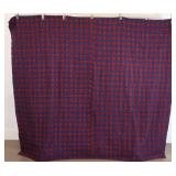 Wool Plaid Coverlet Red Blue