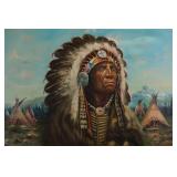 Native American 'Chief Seattle' Signed Portrait