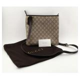 Gucci Canvas Crossbody Bag w/ Leather Strap